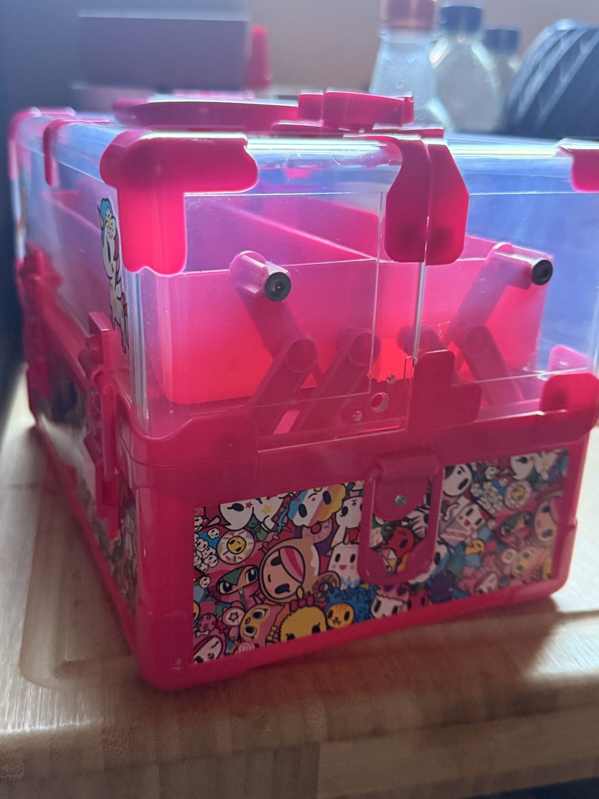 The original case, missing one of its corner caps